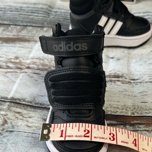 Adidas Hoops Mid 3.0 AC I Toddler Sneakers - Black/White - Size 4K - Picture 10 of 11